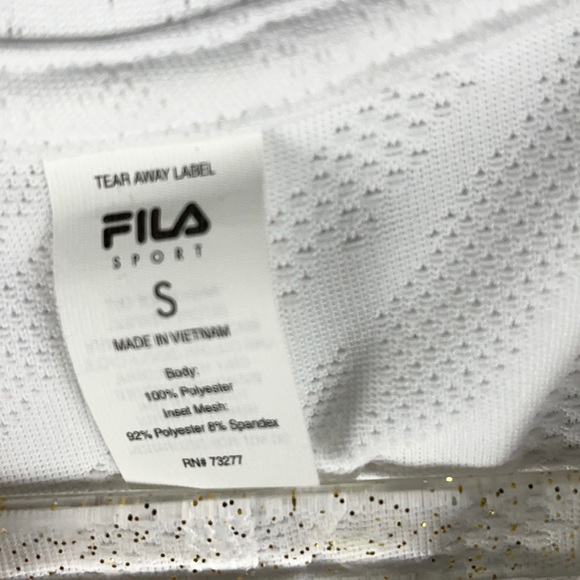 FILA | 🤍White TRU-DRY Stretch Wicking Fabric Sports Workout Top ✨NEW!✨ - Picture 6 of 6